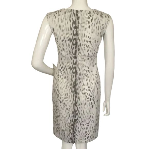 CALVIN KLEIN Dress, 2, Snow Leopard Print, Sleeveless, Empire waist, Sheath - Picture 9 of 15